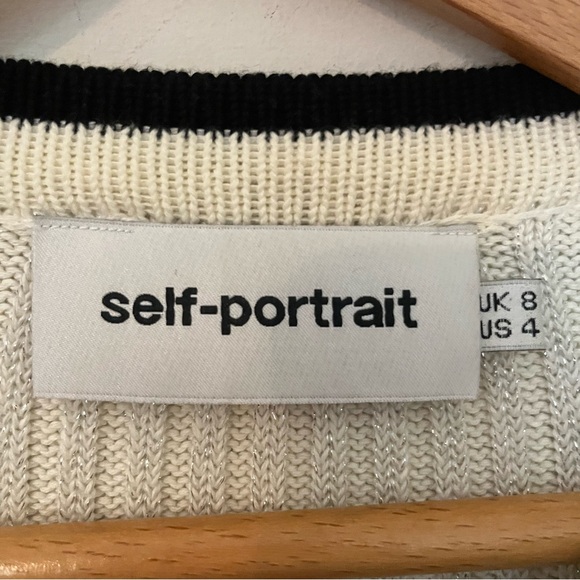 Self-Portrait Cream Knit Mini Dress - size small - Picture 11 of 16